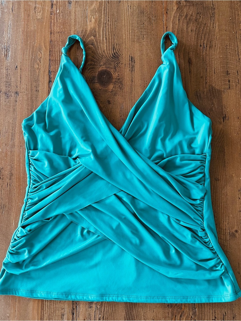 Bleu | Rod Beattie Ruched Wrap Tankini Top, Size 12